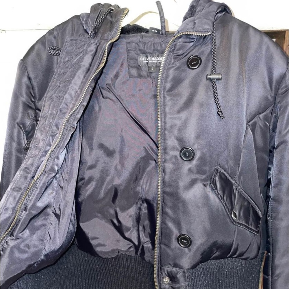 Steve Madden Women’s Black Bomber Jacket Size L